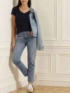 Polo Ralph Lauren Women Blue Comfort Slim Fit Heavy Fade Jeans