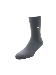 Peter England Men Grey Pack of 3 Calf Length Socks