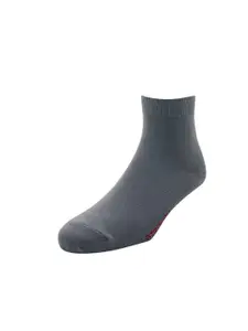 Peter England Men Grey Pack of 3 Cotton Above Ankle Length Socks