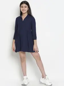 Oxolloxo Navy Blue Crepe Dress