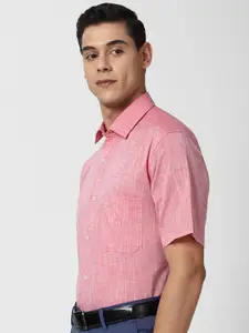 Peter England Men Pink Pure Cotton Formal Shirt