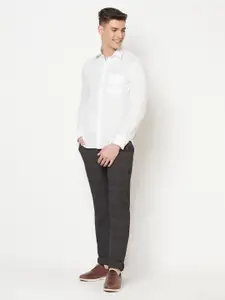 Crimsoune Club Men White Slim Fit Casual Shirt