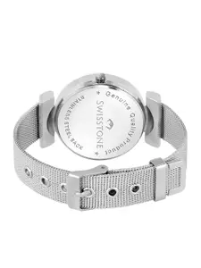 SWISSTONE Women Pink Brass Dial & Silver Toned Strap Analogue Watch CK340-PNK-CH