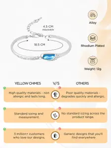 Yellow Chimes Women Silver-Toned & Blue Silver-Plated Bangle-Style Bracelet