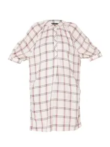 Vero Moda Off White & Red Checked A-Line Dress