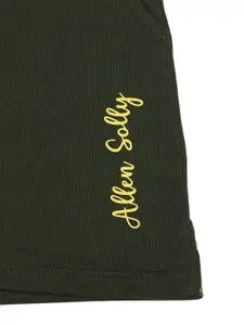 Allen Solly Junior Girls Solid Olive Green Shorts