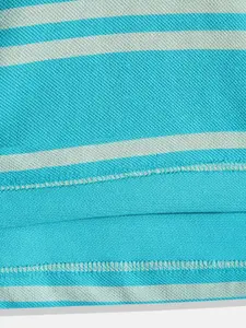 U.S. Polo Assn. Kids Boys Blue Striped Polo Collar Pure Cotton T-shirt