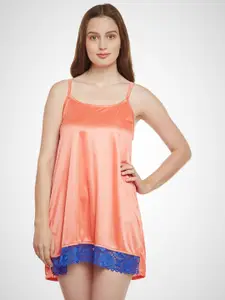 Claura Blue Satin Nightdress With Robe