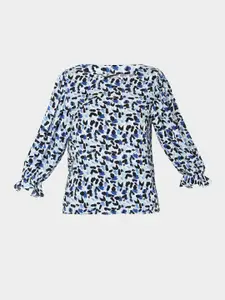 Vero Moda Blue & Black Abstract Print Top