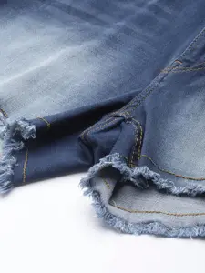 DressBerry Women Navy Blue Denim Shorts