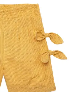 UNDER FOURTEEN ONLY Girls Yellow Solid Shorts
