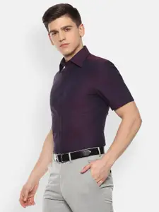 Louis Philippe Men Burgundy Pure Cotton Casual Shirt