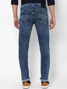 Allen Solly Men Blue Skinny Fit Mildly Distressed Heavy Fade Jeans