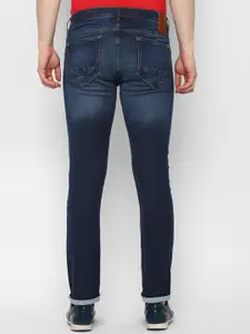 Allen Solly Men Navy Blue Pure Cotton Slim Fit Light Fade Jeans