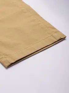 Van Heusen Sport Men Beige Tapered Fit Low-Rise Regular Trousers