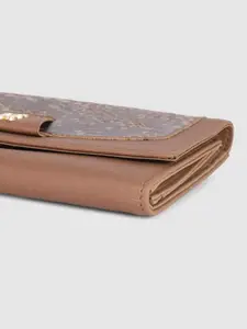 Baggit Women Brown Solid Applique Three Fold Wallet