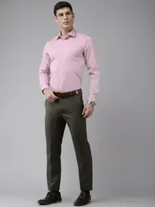 Blackberrys Men Pink Pure Cotton India Slim Fit Printed Formal Shirt