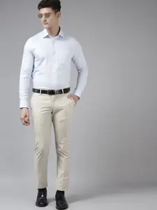 Blackberrys Men Blue Pure Cotton India Slim Fit Grid Tattersall Checks Formal Shirt