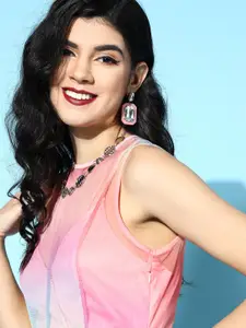 SASSAFRAS Women Pretty Pink Tie and Dye Top