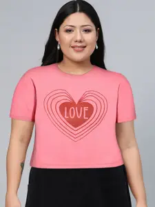 SASSAFRAS Women Pretty Pink Graphic Cropped Tshirt