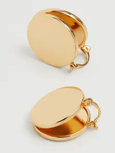 MANGO Gold-Toned Circular Drop Earrings