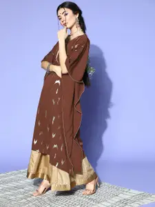 Janasya Women Elegant Geometric Kaftan Kurta