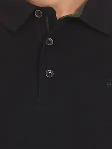 Arrow Men Black Cotton T-shirt