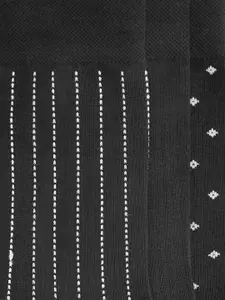 RICHARD PARKER by Pantaloons Men Black Set of 3 Patterned Calf Length Socks