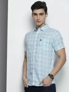 The Indian Garage Co Men Blue Checked Casual Shirt