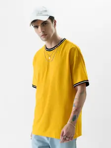 The Souled Store Men Yellow Oversized T-Shirt