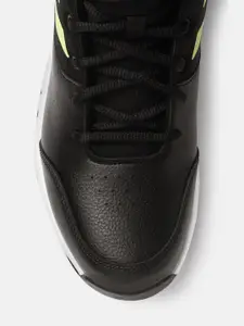 ADIDAS Men Black & Green Court Rage Perforated Mid-Top Running Shoes