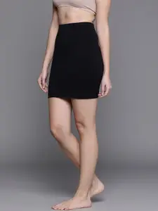 Inddus Women Black Slimming High Compressed Seamless Skirt Shapewear