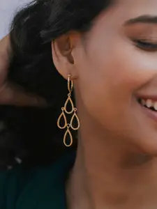 SHAYA Gold Plated 925 Silver Contemporary Hoop Earrings