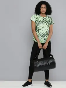 Puma Women Blue & Grey Printed dryCELL Raglan Sleeves 5K Running T-shirt