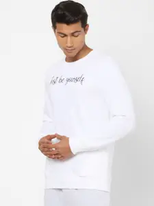 Ajile by Pantaloons Men Off White Typography Sweatshirt