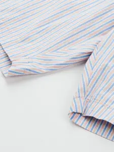 Levis Men Peach-Coloured & Blue Striped Chino Shorts