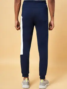 Ajile by Pantaloons Men Navy Blue Solid Pure Cotton Slim-Fit Joggers