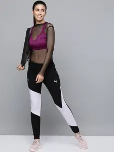 Puma Women Fuchsia Pink Solid Moisture Wicking Lightly Padded Training Bra