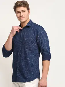 Cantabil Men Navy Blue Original Floral Printed Casual Shirt