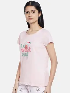 Dreamz by Pantaloons Women Pink Printed T-shirts