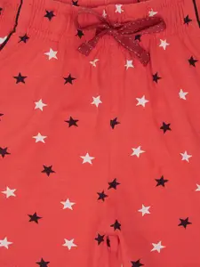 Sweet Dreams Girls Red Stars Printed Shorts