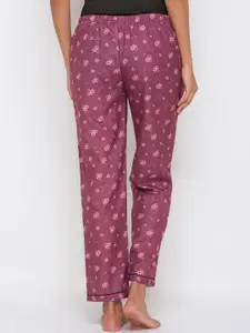 FashionRack Women Purple Printed Lounge Pants