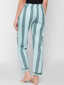 FashionRack Women Blue Striped Lounge Pants