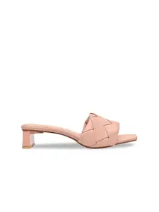 Jove Pink Block Heel Mules