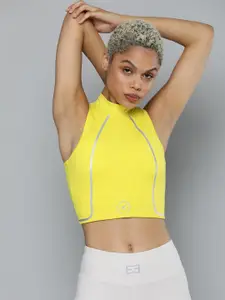 HRX by Hrithik Roshan Training Women Neon Lime Rapid-Dry Brand Carrier Sports Bra