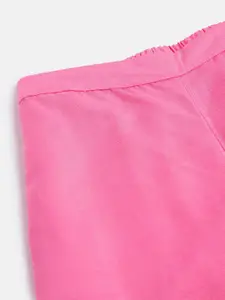 Global Desi Girls Embroidered Pink Top with Trousers