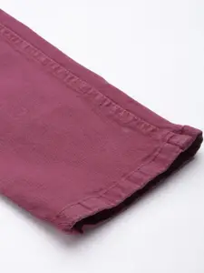 FOREVER 21 Men Magenta Solid Skinny Fit Jeans