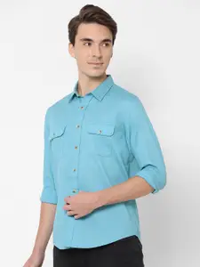 Pepe Jeans Men Blue Pure Cotton Casual Shirt