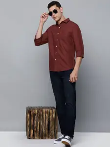 Levis Men Brown Slim Fit Printed Casual Shirt