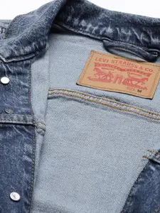 Levis Men Blue Solid Denim Jacket